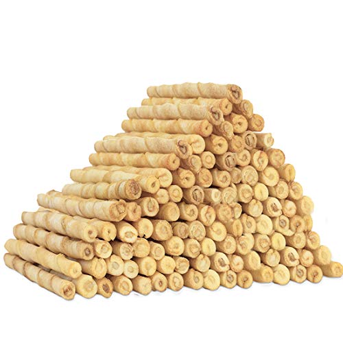 MON2SUN Dog Rawhide Twist Sticks Chicken Flavor 5 Inch Thin Sticks Rawhide Chews Treats for Puppy and Small Dogs 120 Count