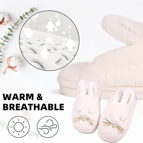 Cute Bunny Slippers|Cute Bunny Slippers for Women|Funny Animal Fuzzy Slipper for Adults|Warm Plush Rabbit House Slipper for Lovers4