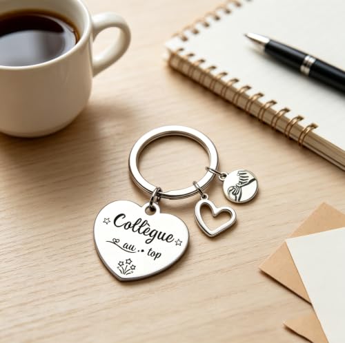 LUODAN Cadeau Collègue Porte-clés,Cadeau Anniversaire Femme Homme,Porte-clés d'amitié,Cadeaux de Retraite,Collegue Depart Collegues de Travail Porte Clés Personnalisé Idee Cadeaux Amie (6) – vue 4