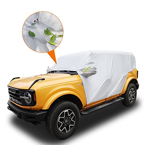 Car Cover for Ford Bronco 4 Door 2021 2022 2023 Windproof Dustproof Scratch Resistant Outdoor UV Protection Auto Rain Sunshade Exterior Cover Accessories