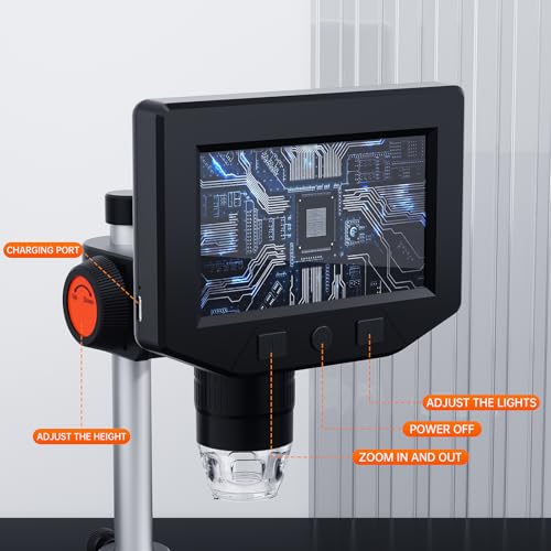 Image of LCD Digital Microscope for Adults Kids, Soldering Microscope for Electronics Repair, HD Coin Microscope Camera