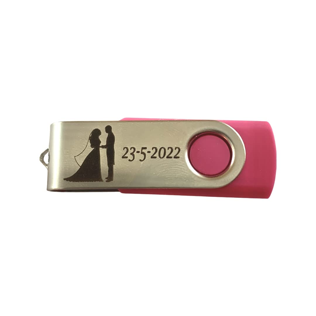Regalo Grabado - 1 Memoria USB 16 GB Personalizada | Texto o Logo en Ambas Caras | Grabado en Metal | para Eventos y Obsequios, Unidades (25)
