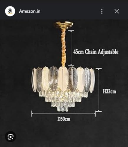 Image of Avior Crystal Chandelier /Jhumar /Jhoomar Light for Hall, Chandelier for Living Room, Home Decorative Lights (Petals Exqusite Design, Golden Finish) (Silver 500 mm)