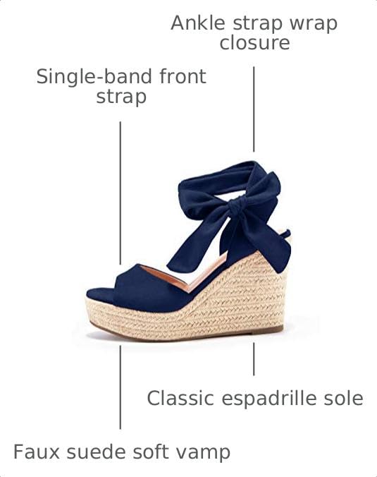 Image of SERAIH Womens Lace up Espadrilles Platform Wedges Sandals Heels Tie Ankle Strap Summer Dress Shoes
