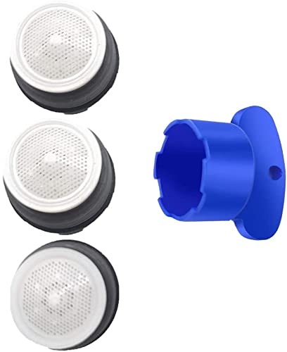 M16/M18/M22/M24 M18 x 4 pièces aérateur robinet filtres, robinets éviers à économie d'eau brise-linge, 3 pièces insérez des aérateurs de filetage extérieur avec 1 clés (M24) Cover