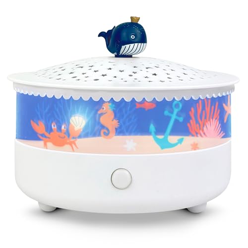 Trousselier - Veilleuse - Projecteur d'Etoiles Ocean 14 Cm - Musical - Détection des Pleurs - Rechargeable USB, Océan