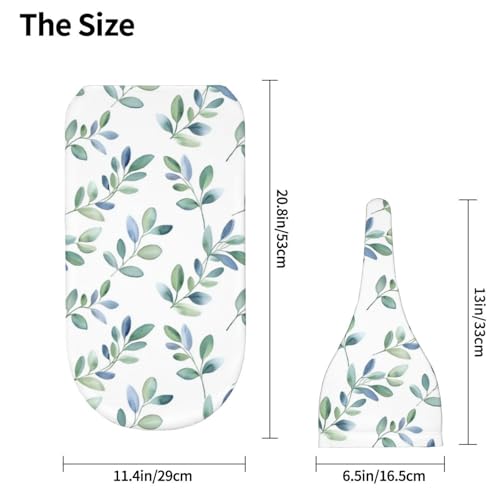 Image of Watercolor Sage Green Blue Leaf Swaddle Blanket with Beanie Hat Set Newborn Swaddle Wrap Soft Baby Receiving Blankets Baby Swaddle Blanket for Baby Boys and Girls