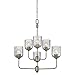 Westinghouse Lighting 6326300 Basset Six-Light Indoor Chandelier, Dark Pewter Finish with Smoke Grey Hammered Glass, 6