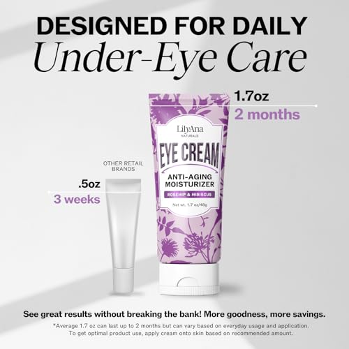 LilyAna Naturals Eye Cream for Dark Circles & Puffiness, 1.7 oz - image 6