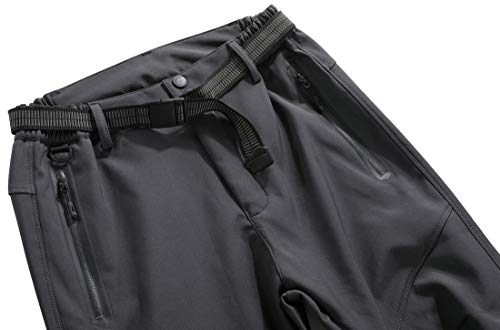 Moerdeng Men's Soft Shell Waterproof Winter Snow Ski Snowboarding Pants Fleece Cargo Hiking Pants #TOP2