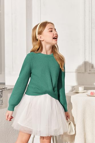 Image of Arshiner Girl's Sweaters Kids Twist Front Cute Pullover Knitted Jumper Fall Winter Clothes