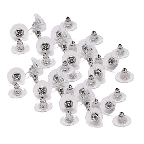 Heting-YQ 100 Pièces Fermoirs de Boucles d'oreilles Bouchon de Boucle d'oreille en Métal en Plastique Fermoirs de Sécurité pour Boucles d'oreille pour Remplacement Bricolage Cover