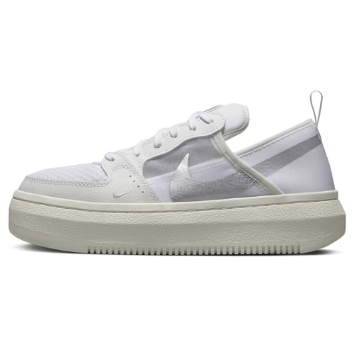 NIKE W Court Vision Alta TXT, Sneaker Mujer, White/Metallic Silver-Sail, 38.5 EU