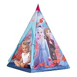 John 75107A Kunststoffstangen Disney Eiskönigin Tipi Spielzelt, Kinderzelt, Spielhaus mit Frozen 2 Motiv, lila, 100 x 100 x 140 cm