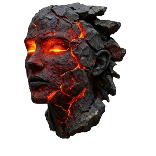 Cracked Soul Wall Light, 3D Resin Human Face Wall Sconce with LED Lava Glow, Realistic Shattered Effect Artistic Night Light for Bedroom Living Room Corridor, Gothic Sci-Fi Home Decor