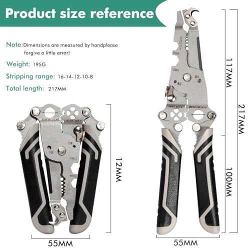 Image of 14-in-1 Multifunction Wire Stripper Cutter Pliers Automatic Crimping & Cutting Tool Electrical Wire Twisting, Dividing & Bending Pliers for Electricians, Technicians & DIY Wiring