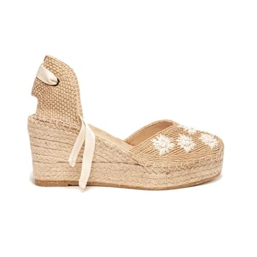 Alpargatas con cuña Alhamas Romero Flores en Blanco para Mujer - Mujer Color: Blanco Talla: 38
