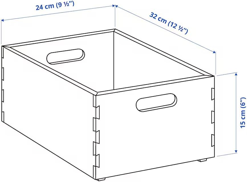Set of 2 Wooden Storage Boxes with Handles, Rustic Organizer Bins for Home or Office, Light bamboo, 9.5 x 12.5 x 6 Inches