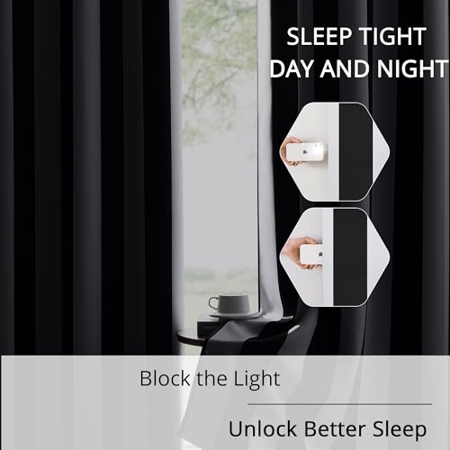 BOHOMOCASA Black and White Vertical Stripe Blackout Curtains, Modern Minimalist Striped Drapes, 100% Light Blocking, Thermal Insulated & Noise Reducing Curtains, Grommet Top 42 x 63 Inches, 2 Panels - Image 4