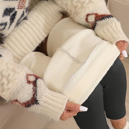 Sherpa Lined Leggings Women High Waisted Tummy Control Gym Pants | Cold Weather, Thick Warm Pants, Buttery Soft, Sherpa Lined Leggings, Soft, Thick Tights, Gym, Running, Yoga Pants, Leggins — view 4