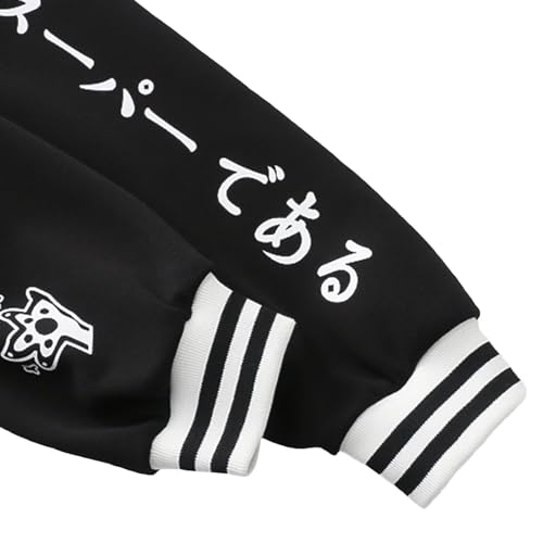 Cute Cat Baseball Jacket Hoodie Long Sleeve Casual Sweatshirt Oversized Kawaii Print Pullover Aesthetic Coat for Girl3