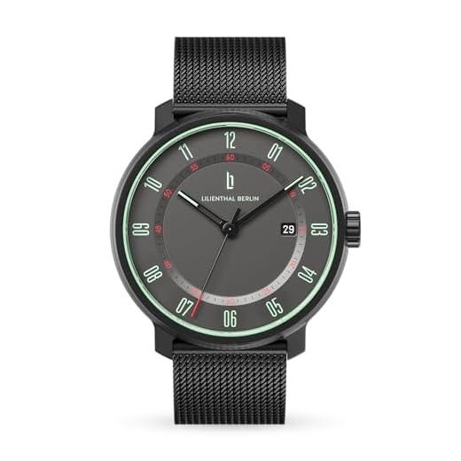 Lilienthal Berlin Neolux Automatik Uhr Grey Mint – hochwertige Herrenuhr am schwarzen Mesh-Armband aus blauem Chirurgenstahl mit einem Automatikwerk & Saphirglas – 42,5 mm