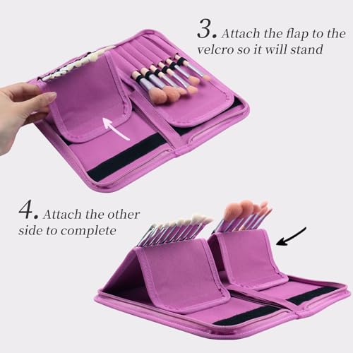 Image of BQAN Nail Art Brush Holder Case - Organizer for Nail Art Brushes, Perfect Brush Holder, Purple