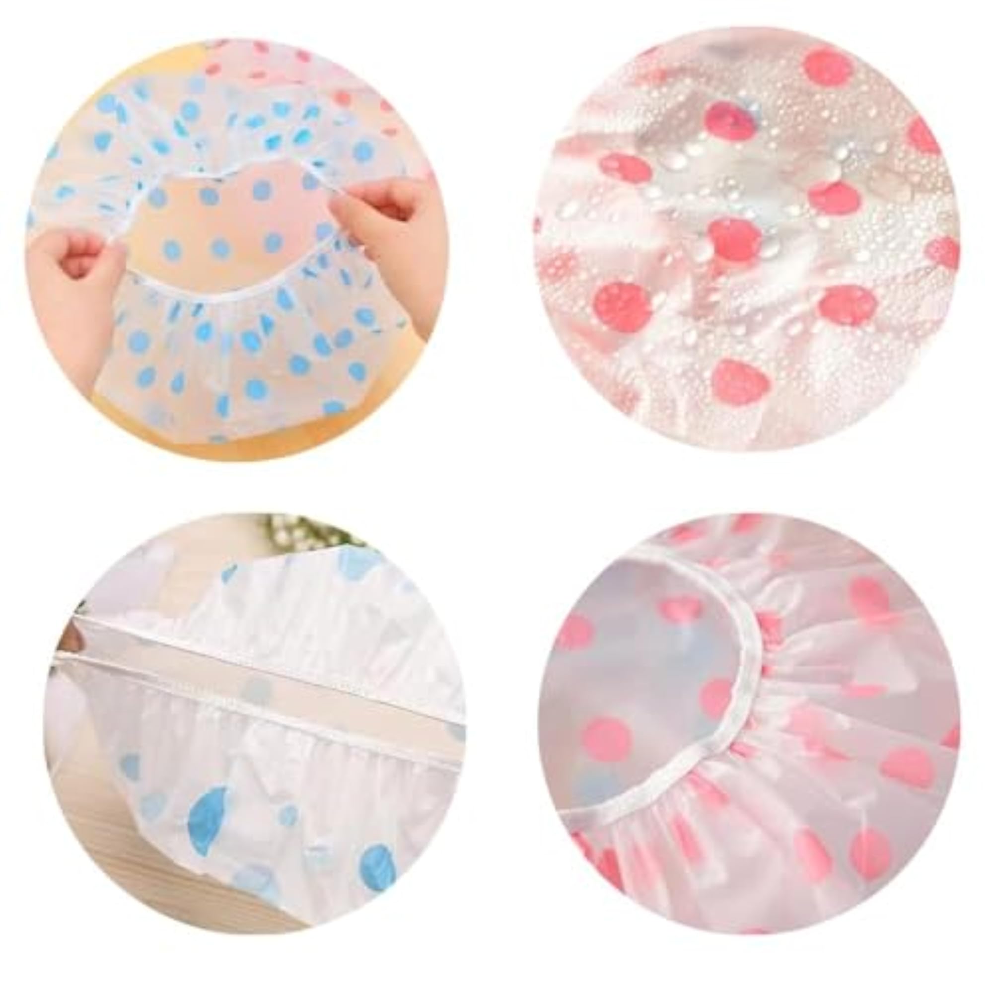 Waterproof Bath Caps for Women & Kids, Pack of 3