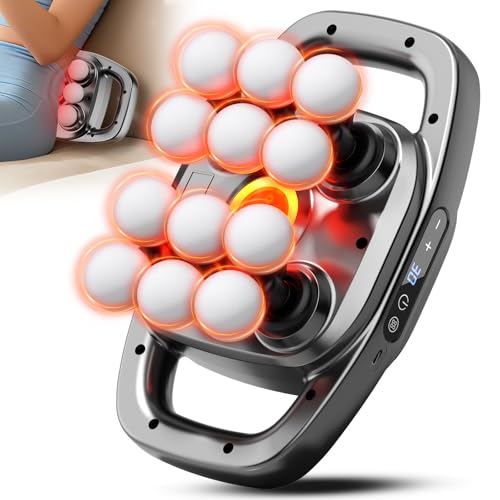 Gurui 12 Heads Deep Tissue Massage Gun 3 Modes & 30 Levels Cordless Quiet Massager for Back Shoulders Neck Arms and Legs Birthday Gifts for Men