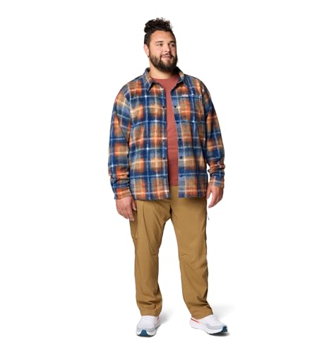 Columbia Men's Steens Mountain Printed Shirt Jacket II, Collegiate Navy Omblur, 3X Big3