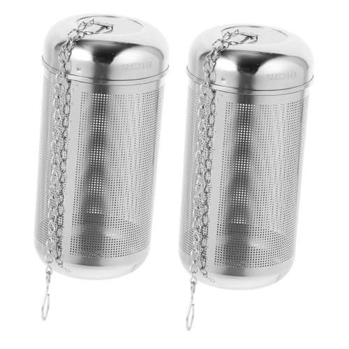 BAZEITFLOW 2 piezas Filtro de Té de Acero Inoxidable Colador Esférico con Cadena para Té Suelto Infusor Multifuncional para Sopa Brine y Fácil de Usar y Resistente