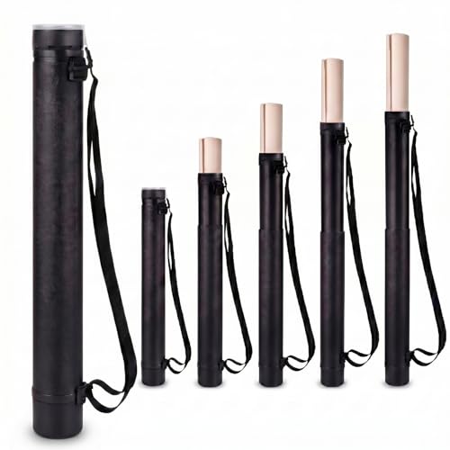 Image of Henoyso 6 Pcs Extendable Poster Tubes Bulk with Strap Blueprint Holder & Carrying Case for Maps, Documents, Artworks, Banners (L)