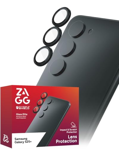 Image of ZAGG Glass Elite Anti-Reflective Samsung Galaxy S25+ Camera Lens Protector - Anti-Glare Technology, Maximum Impact & Scratch Resistance, Smudge-Free Surface, Recycled Materials