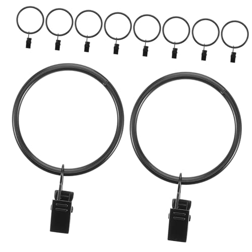 Ciieeo Versatile Drapery Clips 10pcs Metal Curtain Rings Heavy Duty Shower Curtain Hooks for Easy Hang