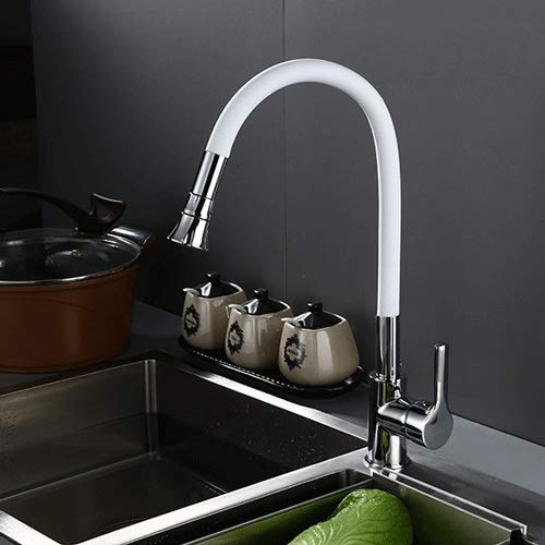 Robinet mélangeur de cuisine en cuivre flexible pour l'évier domestique familial