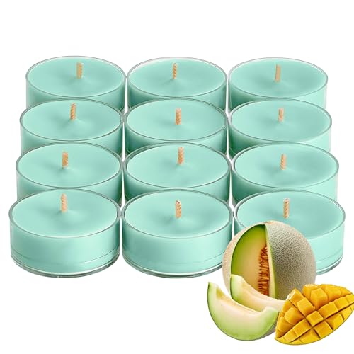 PartyLite Teelichter Kerzen, süßer reifer Melonenduft, Geschenkset mit 12 Stück, Aromatherapie...