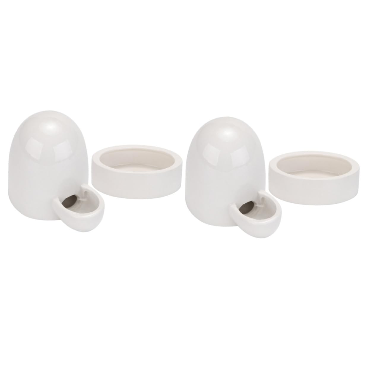 BESTOYARD 2 Sets Rutin Chicken Drinker Terrarium Bowls Birds Food Feeder Automatic Chicken Waterer Lizard Feeding Bowl Duck Feeder Dog Water Chick Feeders White Feed Water Food Rack Ceramics