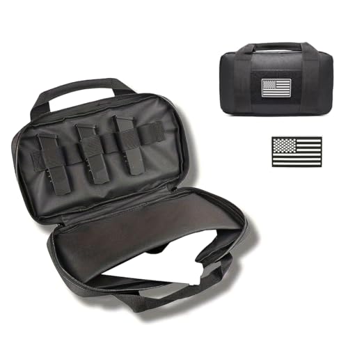 GAZJYUSP Tactical Pistol Case Firearm Shooting Case for Shooting Range Outdoor Hunting Handgun Bag...