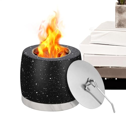 Ylnailky Foyer de Table,Foyer de Table,Bol de Foyer de Table - Foyer intérieur, Bol à feu, Foyer de Table, Foyer de Table en béton, Foyer de Table, Combustion de Longue durée sans fumée