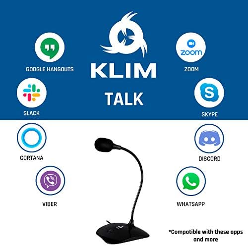 KLIM Talk - Tabletop USB Microphone for PC and Mac - Compatible with any Computer - Professional Desktop Microphone - High Definition Audio - New 2021 Version - Black