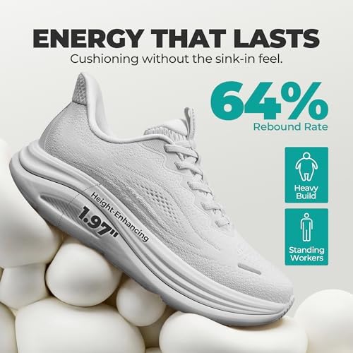 ALLSWIFIT Women's Slip On Walking Shoes Running Sneakers,White,8 — view 5