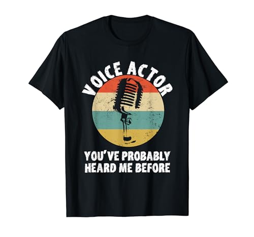 Funny Voice Over Narrator Designs JPP8HF19SJQ Voice Actor Design Vintage Microphone Voice Over Artist T-Shirt cover