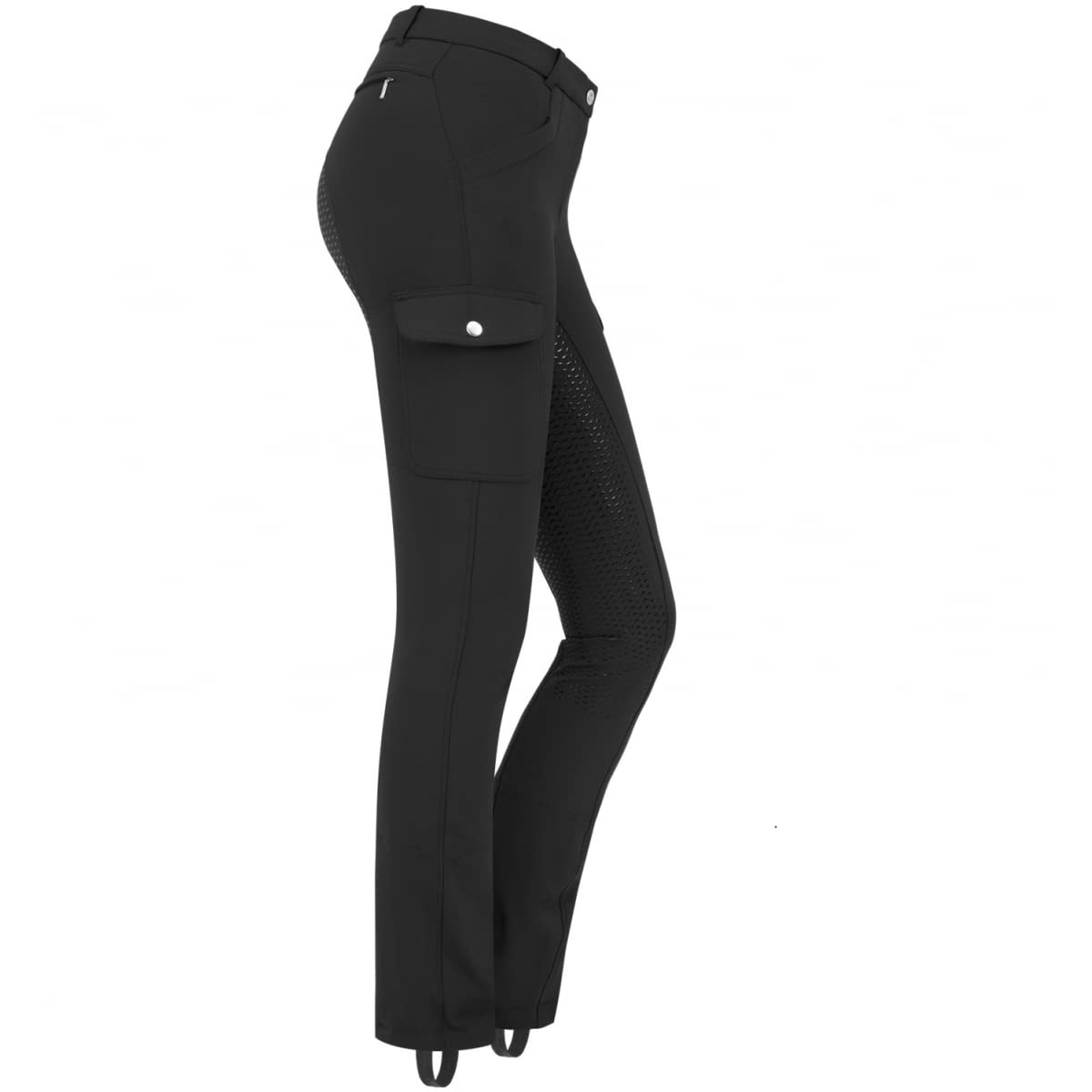 ELT Reithose Micro Jodhpur Cargo Silikon, 48, schwarz