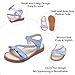 PHIRAMIN Girls Blue Size 8 Sandals - Toddler Girl Summer Dress Floral Shoes for Party Wedding School