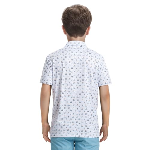 M MAELREG Boys Polo Shirt Short Sleeve Performance Dry Fit Stretch Funny Print Active Casual Collared Golf Shirts for Boy3