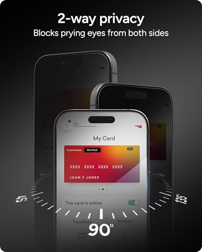 Image of ZAGG Glass Elite Privacy iPhone 15 Screen Protector - 5X Stronger with Reinforced Edges, 2-Way Privacy Filter, Scratch & Smudge-Resistant Surface, InvisibleShield, Easy to Install