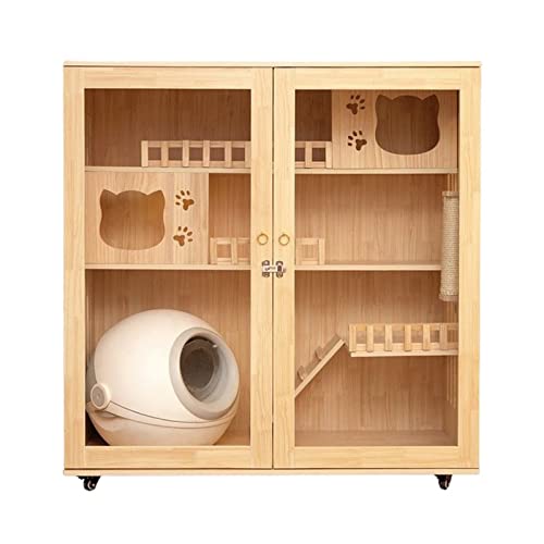 Cat Condos Villa para mascotas de gran tamaño, diseño de varias plantas, con su propia polea universal Cat Villa