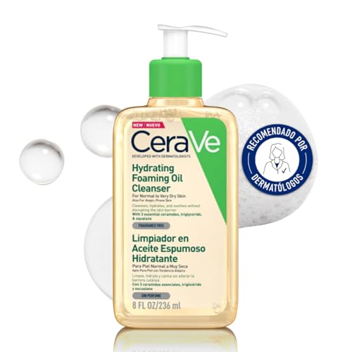 CeraVe - Limpiador en Aceite Espumoso Hidratante, Ideal para...