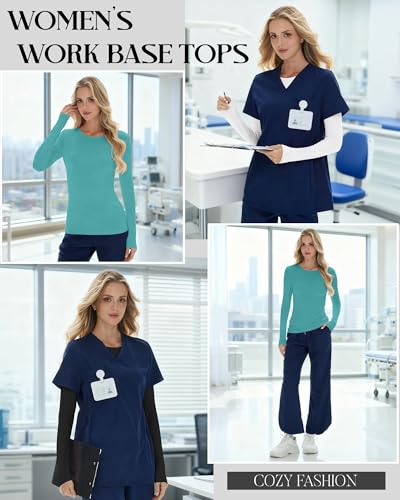 Image of 3 Pack Womens Long Sleeve Underscrub Shirts