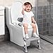 Potty Training Seat ，SKYROKU Potty Training Toilet with Step Stool Ladder, for Kids Boys Girls Toddlers - Comfortable Safe Potty Seat with Anti-Slip Pads Ladder （8838-Grey）